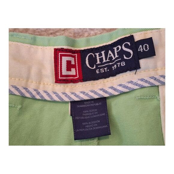 Chaps Men’s Size 40 Golf Shorts GREEN Cotton Twill 7.5" inseam Excellent NWOT - Picture 3 of 11